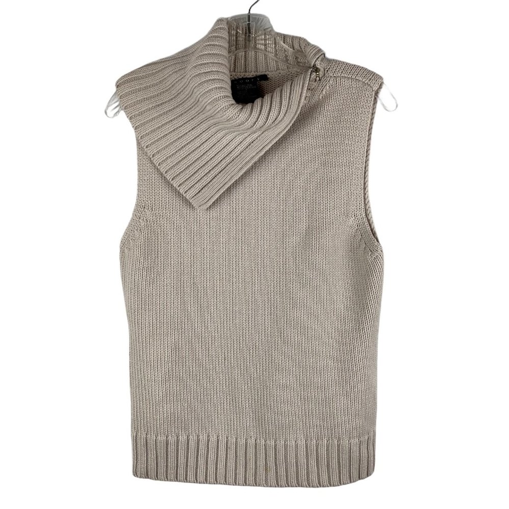Theory Sweater Turtleneck 100% Wool Knit Beige